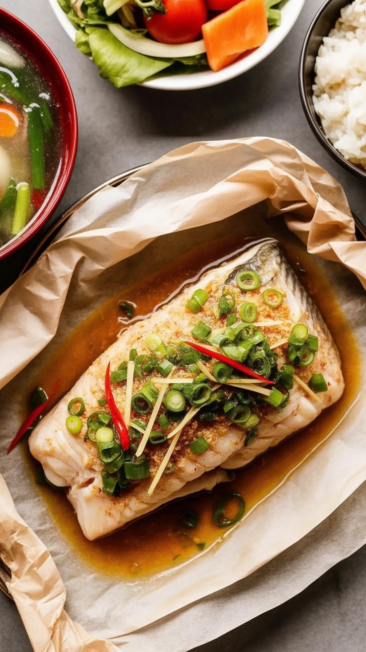 easy Sizzling ginger steamed fish
