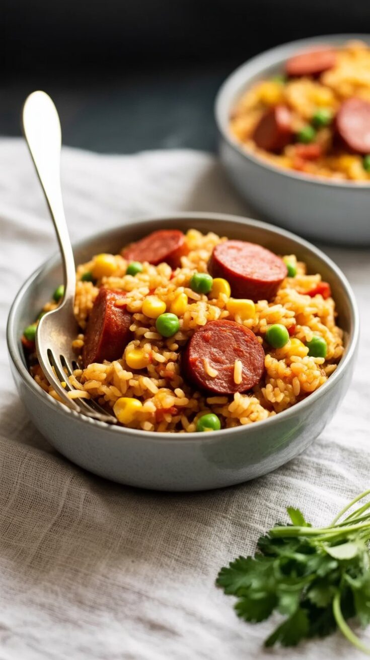easy Smoked Sausage and Rice