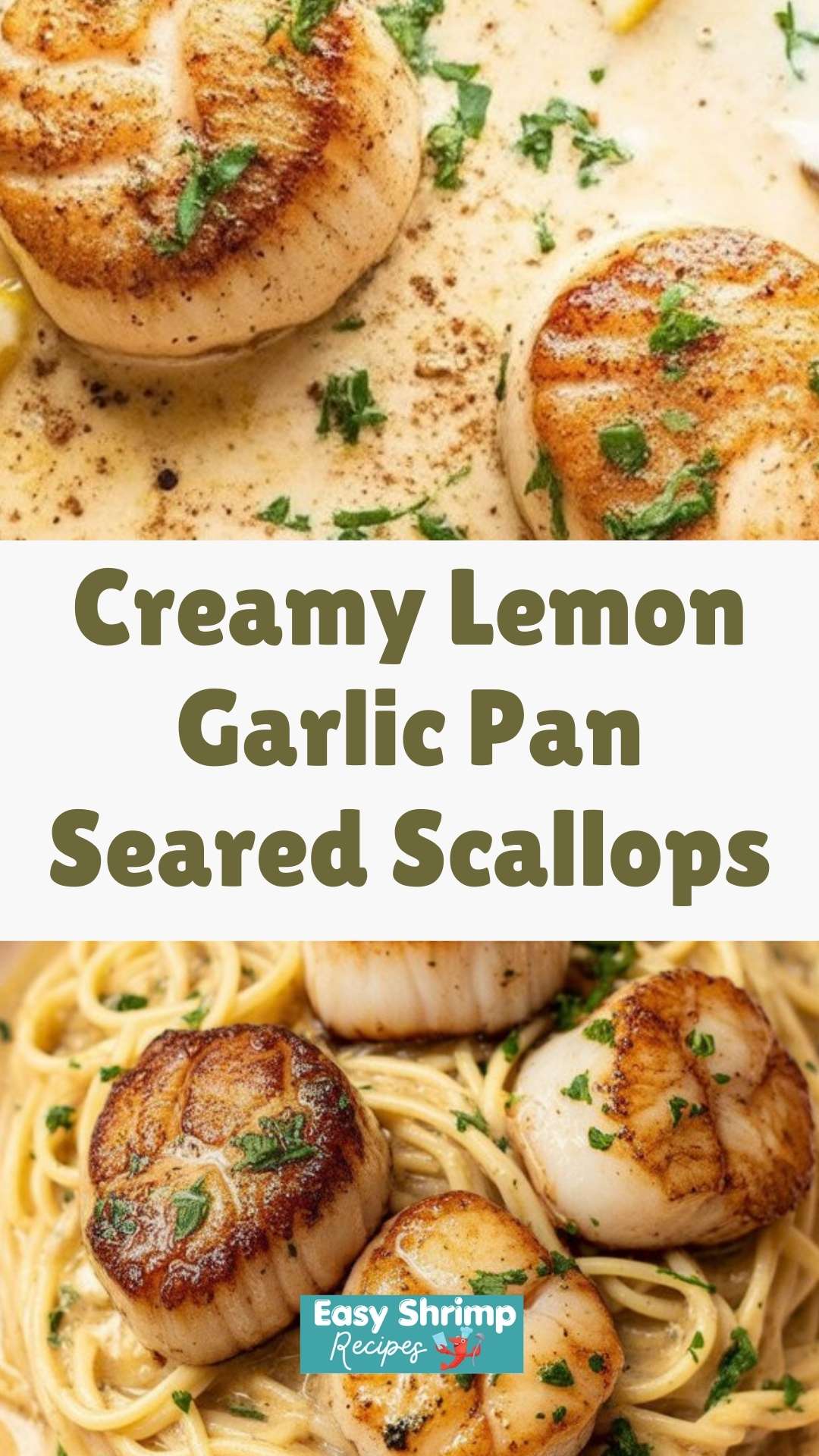 Creamy Lemon Garlic Pan Seared Scallops