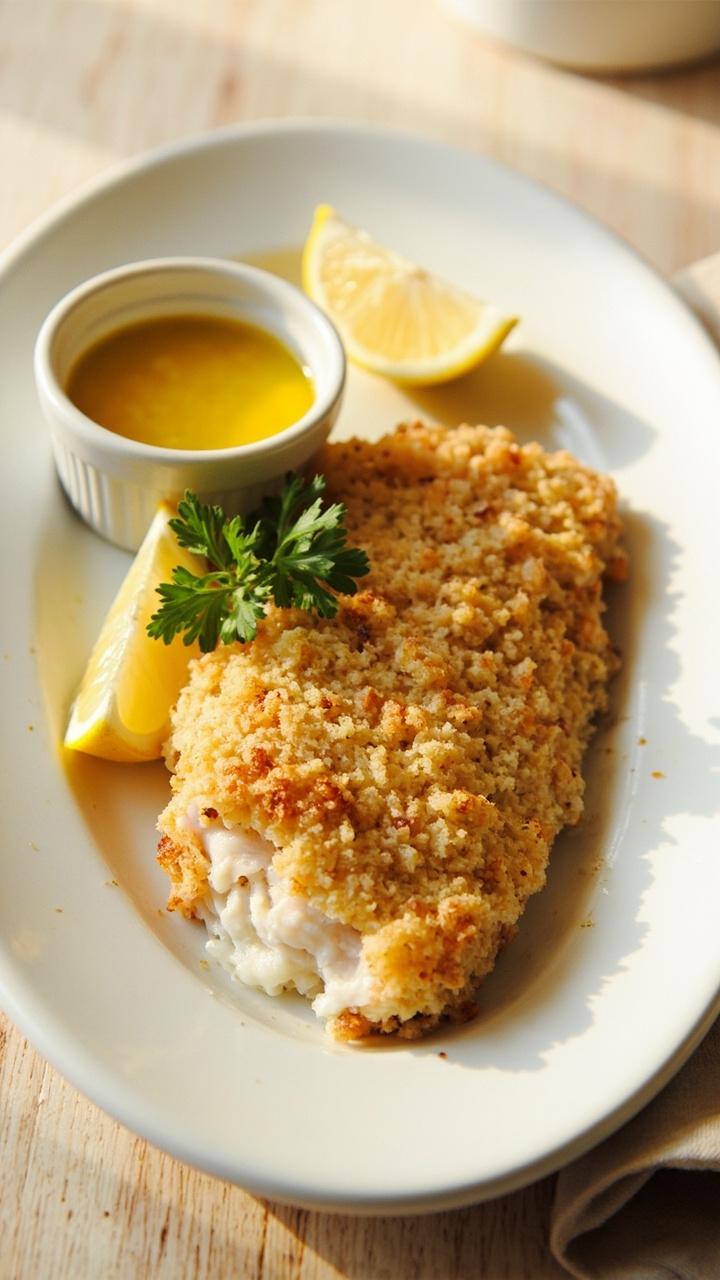 Baked Cod with Bread Crumbs and Butter