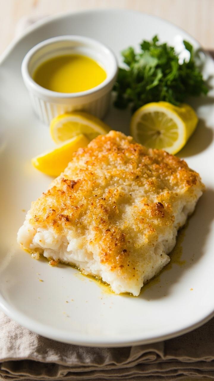Baked Cod with Bread Crumbs and Butter
