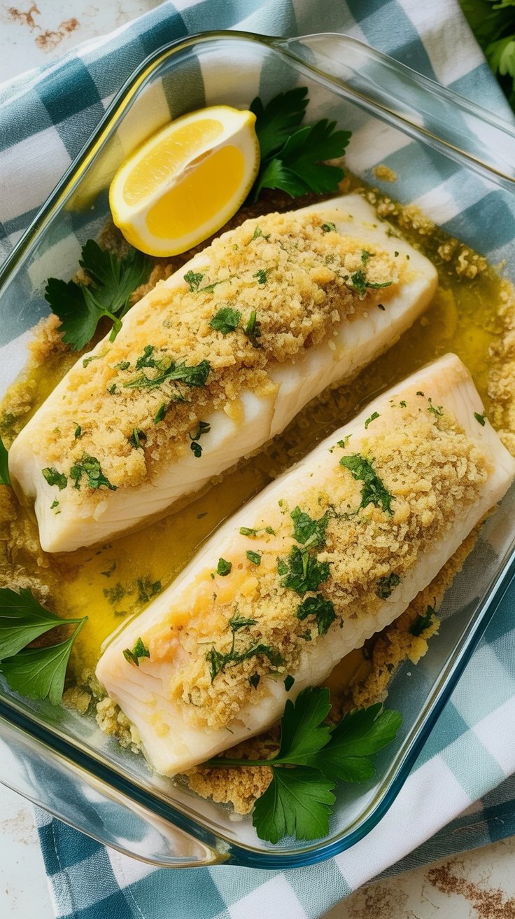best Baked Cod with Crispy Garlic Herb Panko