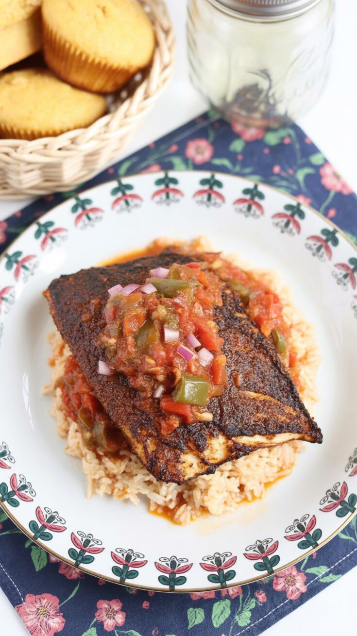 easy Blackened Catfish With Creole Sauce