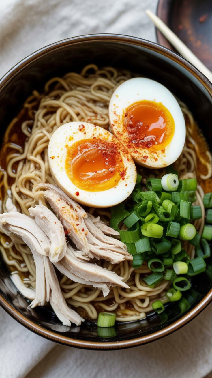 easy Spicy Chicken Ramen noodles