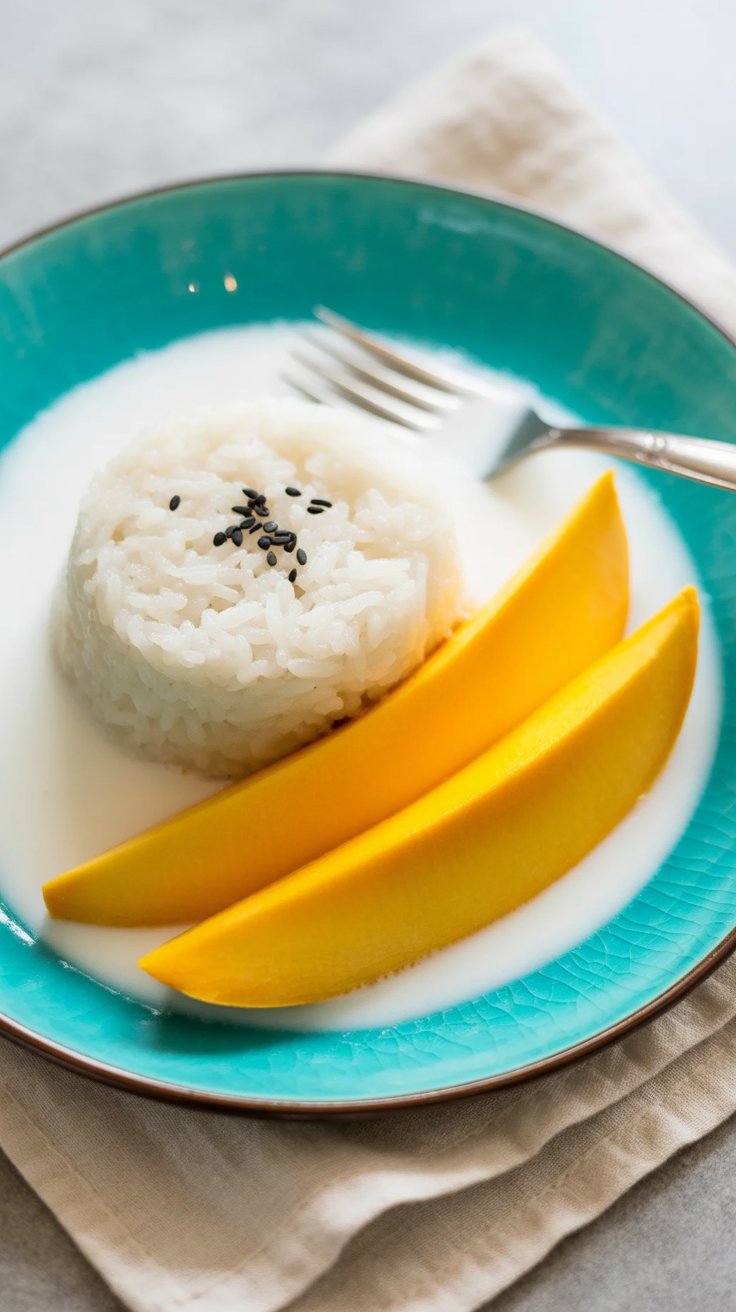 easy Sweet Coconut Sticky Rice with Mango