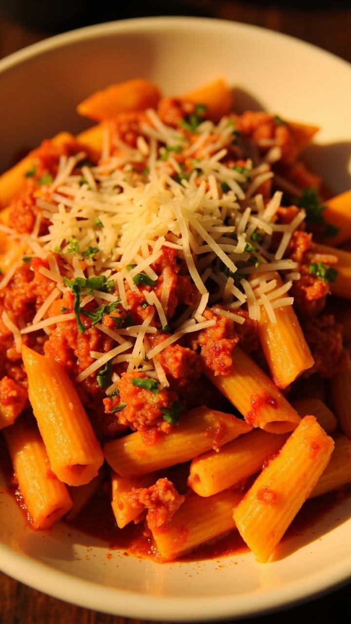 A pasta bowl filled with penne tossed in a fiery red tomato sauce, chunks of tuna, and visible flakes of chili pepper. There’s a light dusting of Parmesan and chopped parsley brightening up the top. A pasta bowl filled with penne tossed in a fiery red tomato sauce, chunks of tuna, and visible flakes of chili pepper. There’s a light dusting of Parmesan and chopped parsley brightening up the top.