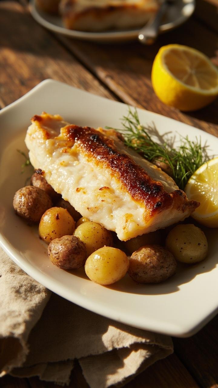 Pan Seared Halibut Recipe with Lemon Dill Butter