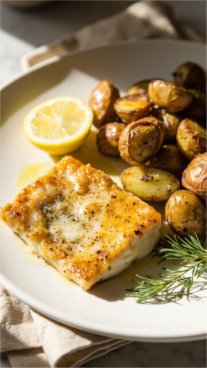 Pan Seared Halibut Recipe with Lemon Dill Butter