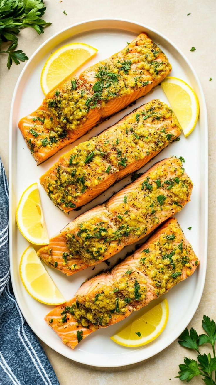 easy Baked Honey Dijon and Garlic Salmon
