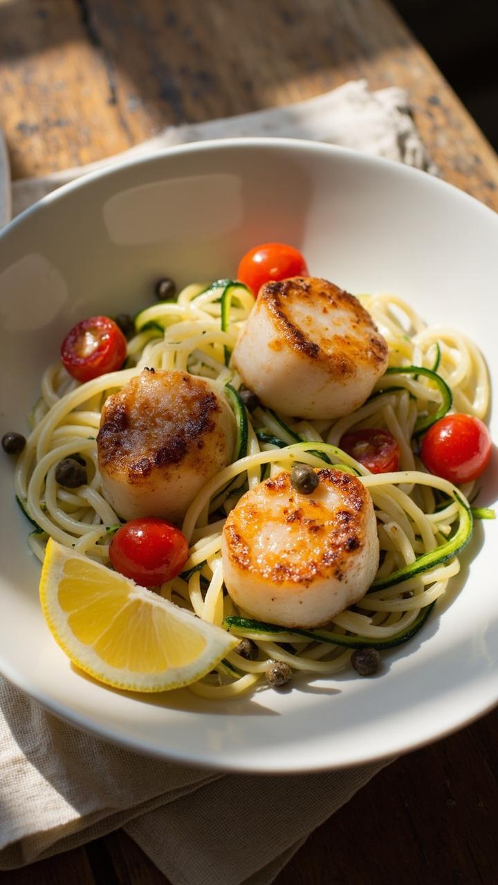 Healthy Summer Scallop Pasta